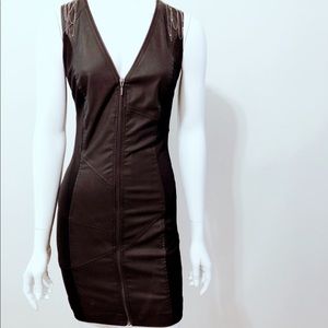 Zipper and chain detail dress
